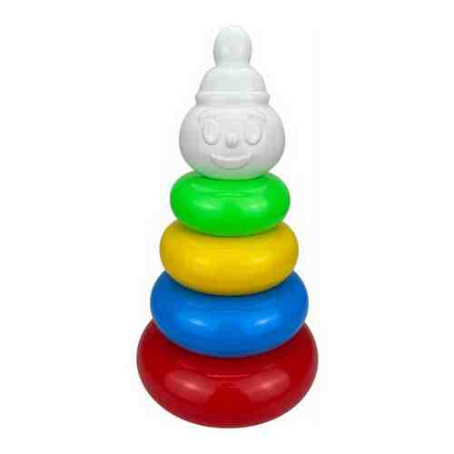 Пирамидка детская, Игрушка для детей от 1 года, Клоун, 4 кольца, 29 см арт. 101714194780