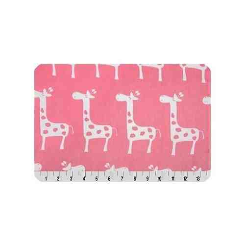 Плюш Peppy 48*48 см, 440 г/м2, 100% полиэстер, premier giraffa paris pink/snow (MOCKINGBIRD CUDDLE) арт. 101268248994