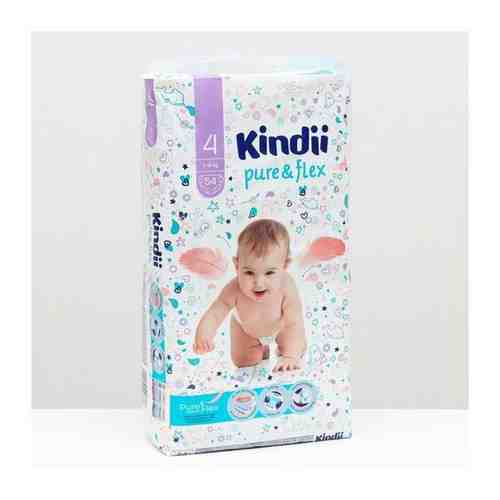 Подгузники одноразовые для детей Kindii pure & flex 4/L 7-14 кг jambo-pack 54шт арт. 101462626183