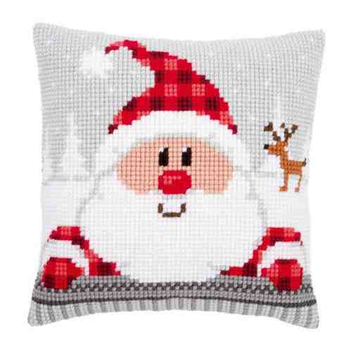 Подушка Санта в клетчатой шапке набор для вышивания арт. 101453627973