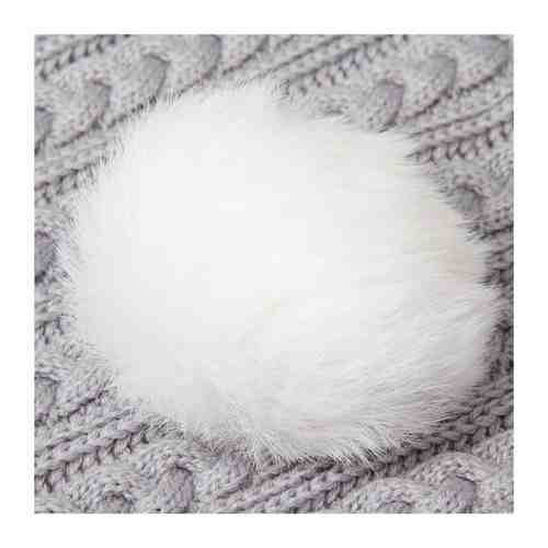 Помпон из натурального меха зайца, размер 1 шт: 10 см, цвет белый арт. 101719708189