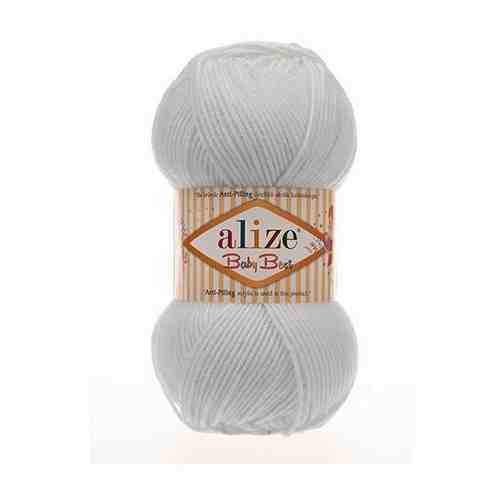 Пряжа для вязания Alize 'Baby Best' 100г 240м (10% бамбук, 90% акрил) с эффектом антипиллинг (514 мята), 5 мотков арт. 101204893947