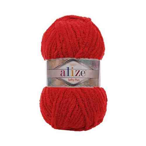Пряжа для вязания Alize 'Softy Plus' 100г 120м (100% микрополиэстер) (56 красный), 5 мотков арт. 101080122221