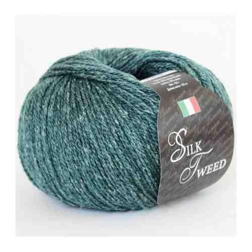 Пряжа Silk Tweed Цвет. 52, зеленый, 2 мот., мериносовая шерсть - 65%, шелк - 35% арт. 101668073289