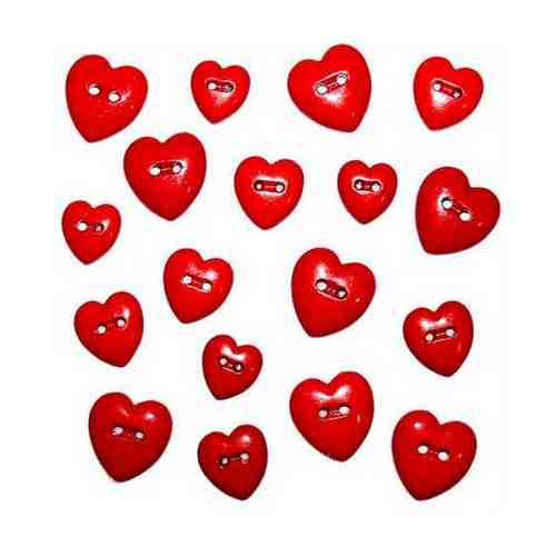 Пуговицы декоративные CC Red: Hearts арт. 101408392331