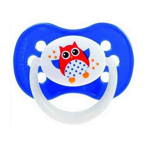 Пустышка симметричная силиконовая, 18+ Owl, цвет: синий арт. 100210851532