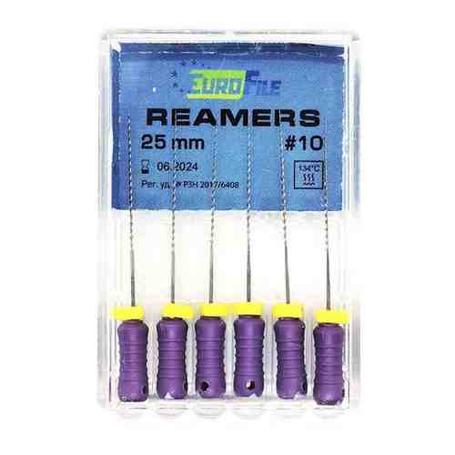 Reamers - стальные ручные дрильборы (каналорасширители), 25 мм, N 10, 6 шт/упак арт. 1458718425