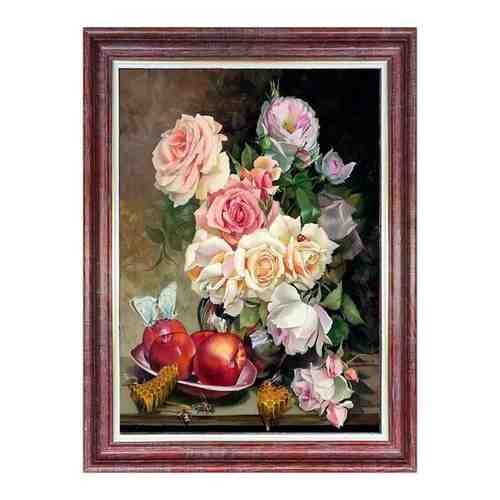 Рисунок для вышивки лентами Каролинка Розы с медом, 27х34,2 см (КЛ.3047) арт. 101454064520