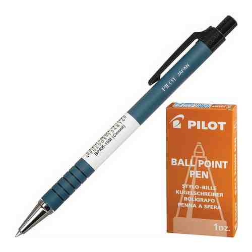 Ручка шариковая масляная автоматическая PILOT, синяя, корпус синий, узел 0,7мм, линия письма 0,32мм, BPRK-10M арт. 101467190884