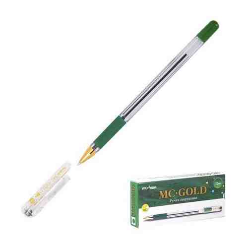 Ручка шариковая MC Gold, стержень зеленый, узел 0.5 мм, грип, 12 шт. арт. 1431947169