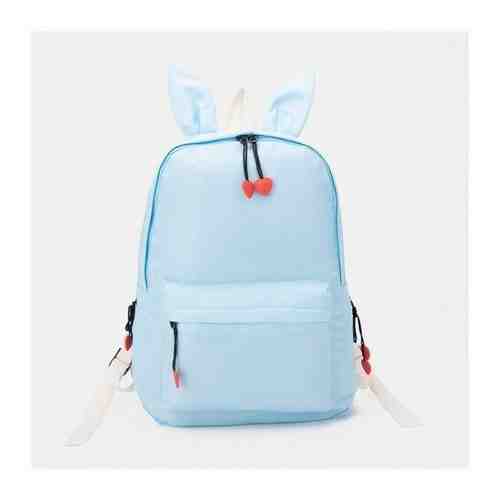 Рюкзак на молнии, наружный карман, цвет голубой арт. 101719049412