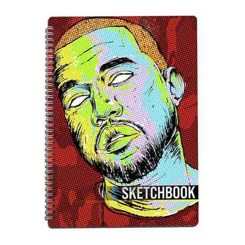Скетчбук А4 50 листов Блокнот для рисования, эскизов с деревянной обложкой музыка Канье Уэст (Kanye West) - 200 В арт. 101767684746