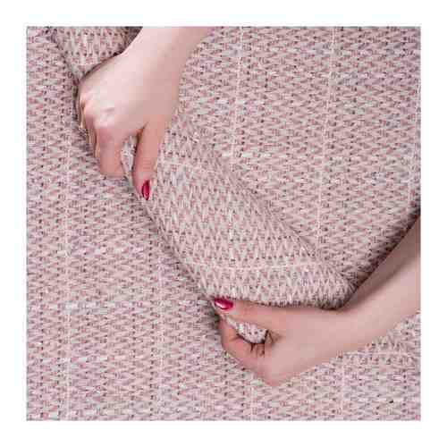 Ткань костюмная шерсть розовый елочка (1356) арт. 101610534944