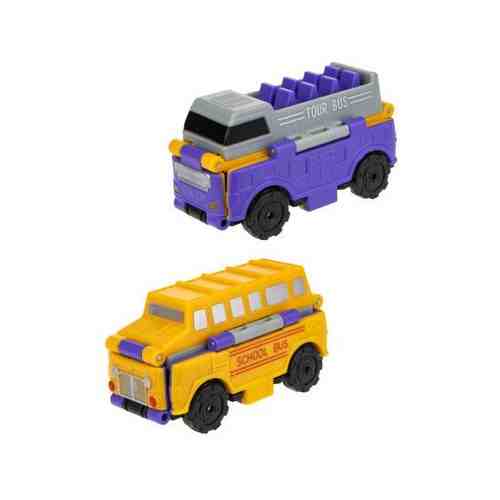 Transcar 2в1: Даблдэккер–Школьный автобус, 8 см, блистер арт.Т18282 арт. 101076167012