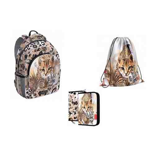 Ученический рюкзак ErichKrause® ErgoLine® 15L Wild Cat с наполнением 48459/1 арт. 101197975770