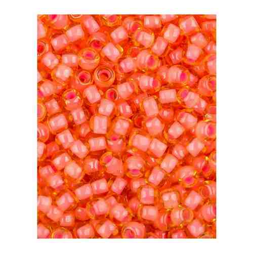 Японский бисер Toho, размер 11/0, цвет: Окрашенный изнутри светлый топаз/розовый коралл (925), 10 грамм арт. 101116686031