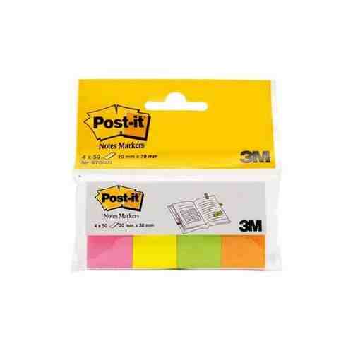 Закладки клейкие POST-IT, бумажные, 20 мм, 4 цвета х 50 шт., 670-4N арт. 100726234115