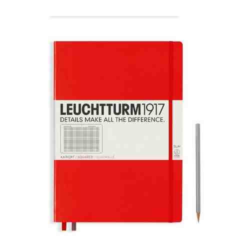 Записная книжка Leuchtturm Master A4+, в клетку, красная, 235 страниц, твердая обложка арт. 101491764356