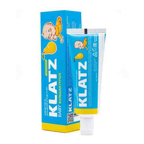 Зубная паста Klatz BABY от 0 до 4 лет большая груша без фтора 40 мл арт. 101295552743