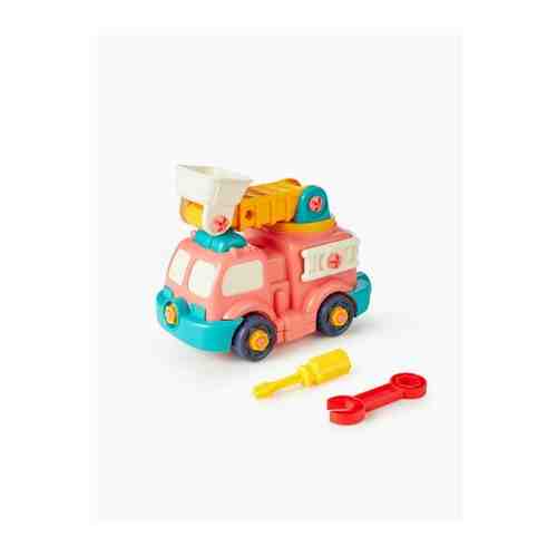 331883, Игрушка-конструктор Happy Baby грузовик 2 в 1 YOUNG MECHANIC, машинка разборная, в наборе с отверткой и гаечным ключом, красная арт. 101516833551
