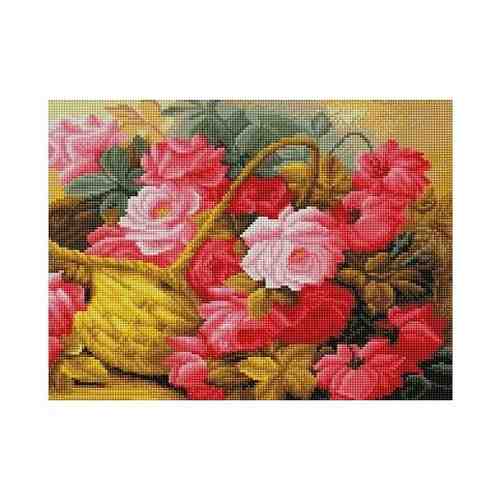 Алмазная мозаика Корзина с розами, PaintBoy 30x40 см. арт. 101330823326