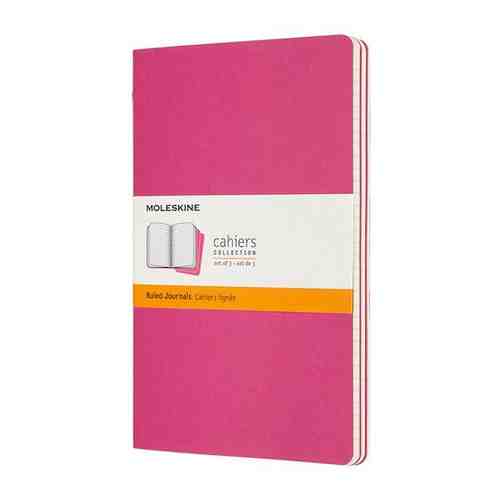 Блокнот Moleskine CAHIER JOURNAL CH016D17 Large, 130х210 мм, обложка картон, 80 страниц, линейка, розовый неон (3 штуки) арт. 101465535590