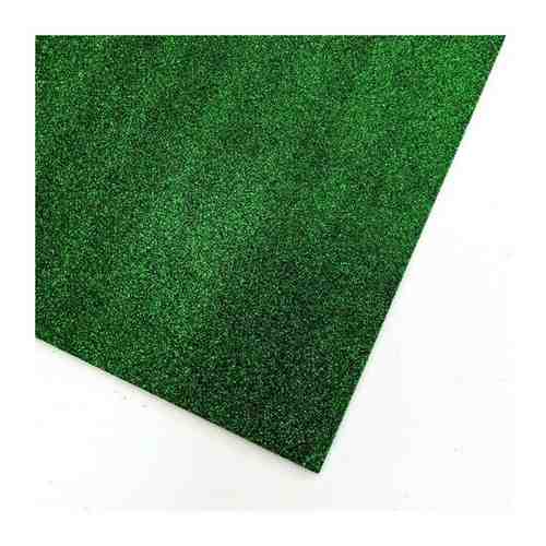 Фоамиран глиттерный 2 мм 20х30 см, Зеленый - 5 листов арт. 101506198379