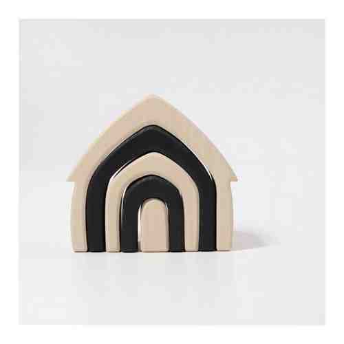 Grimm's Набор деревянных домиков, черно-белая серия, Grimms арт. 101763931349