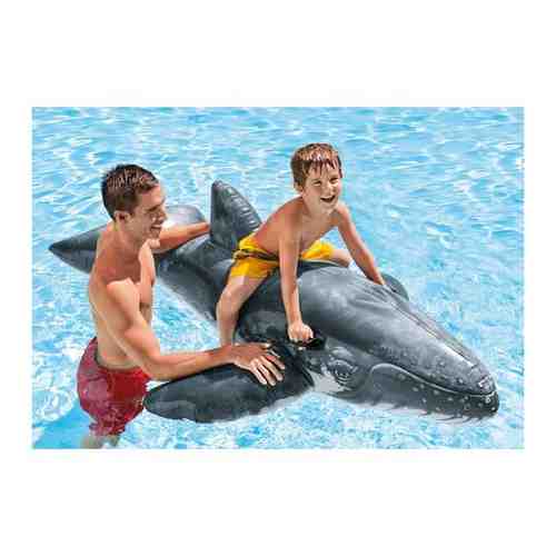 Матрас для плавания Серый кит, Детская надувная игрушка, Надувная фигура для воды 201*135 см арт. 101667111418