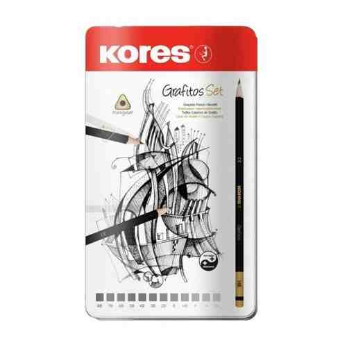 Набор чернографитных карандашей Kores Grafitos заточенные 12 штук в упаковке, 1153064 арт. 913722109