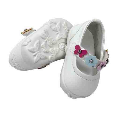 Обувь,туфли белые с цветочным ремешком, 42-50 см арт. 101101571307