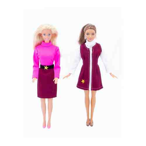 Одежда для кукол Модница Набор одежды для куклы Барби 29 см: сарафан, юбка, 2 бадлона бордовый арт. 101268249951