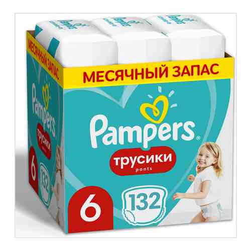 PAMPERS Подгузники-трусики Pants для мальчиков и девочек Extra Large (15+ кг) Упаковка 132 арт. 101282601488