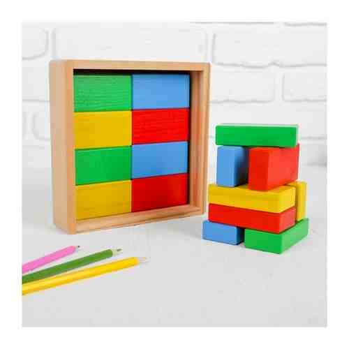 Престиж игрушка Кирпичики цветные, 16 деталей, в деревянной коробке арт. 101478705462