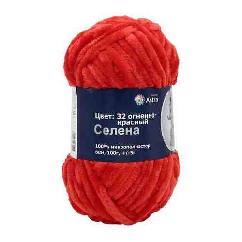 Пряжа для вязания Astra Premium 'Селена' 100гр. 68м (100% микрополиэстер) (32 огненно-красный), 3 мотка арт. 101219320102