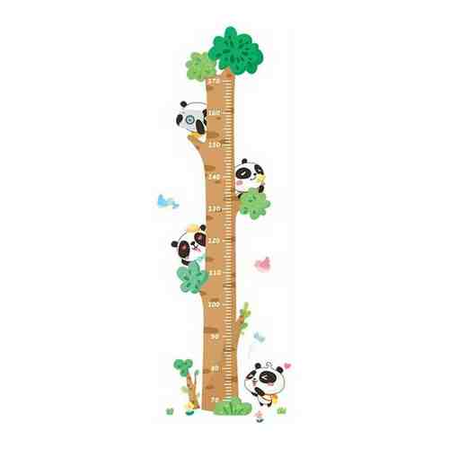 Ростомер детский с наклейками «Панды на дереве», ПВХ-пленка арт. 101769427201