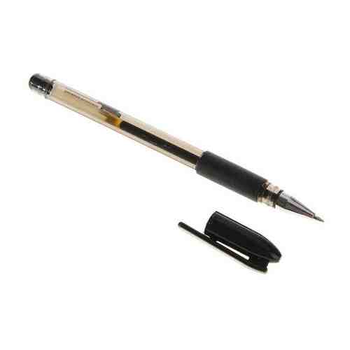 Ручка гелевая, 0.5 мм, чёрный стержень, тонированный корпус, с резиновым держателем. В упаковке: 12 арт. 101471646749
