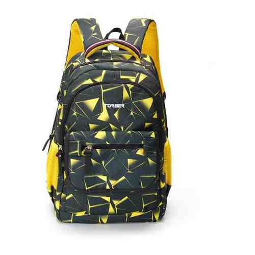 Рюкзак TORBER CLASS X, черно-желтый с орнаментом, полиэстер, 45 x 30 x 18 см арт. 101505845738